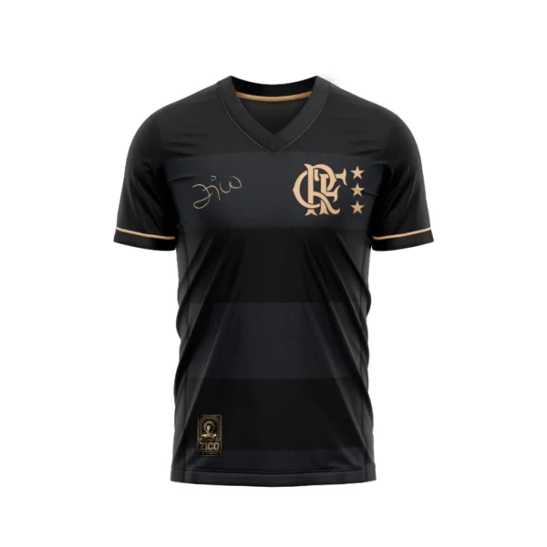 Camisa Retrô Flamengo Zico Preta Masculina