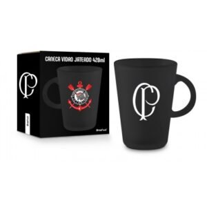 CANECA VIDRO JATEADA 420ML HAVANA - CORINTHIANS
