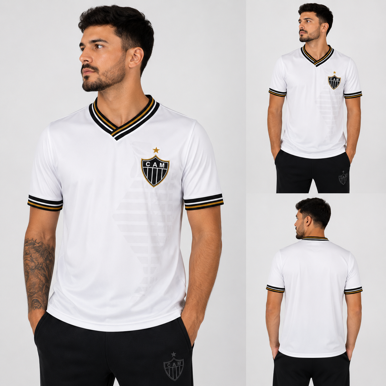 Camisa Atlético Mineiro Retro Dry Branca Oldoni - Imagem 4