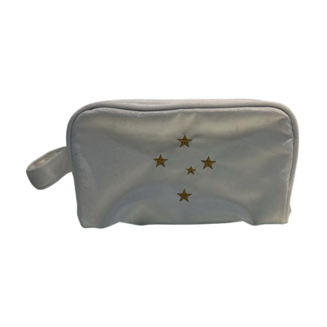 Necessaire Cruzeiro Branca Veludo Estrela Dourada