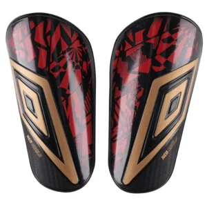 Caneleira Umbro Neo Shield Guard NC Vermelho e Dourado