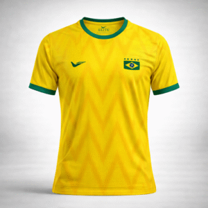Camisa Brasil Amarela Gola Careca Escudo