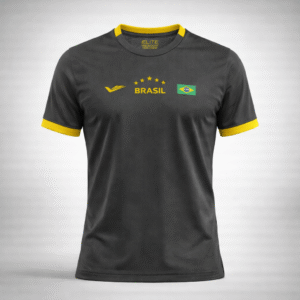 Camisa Brasil Preta Gola Careca
