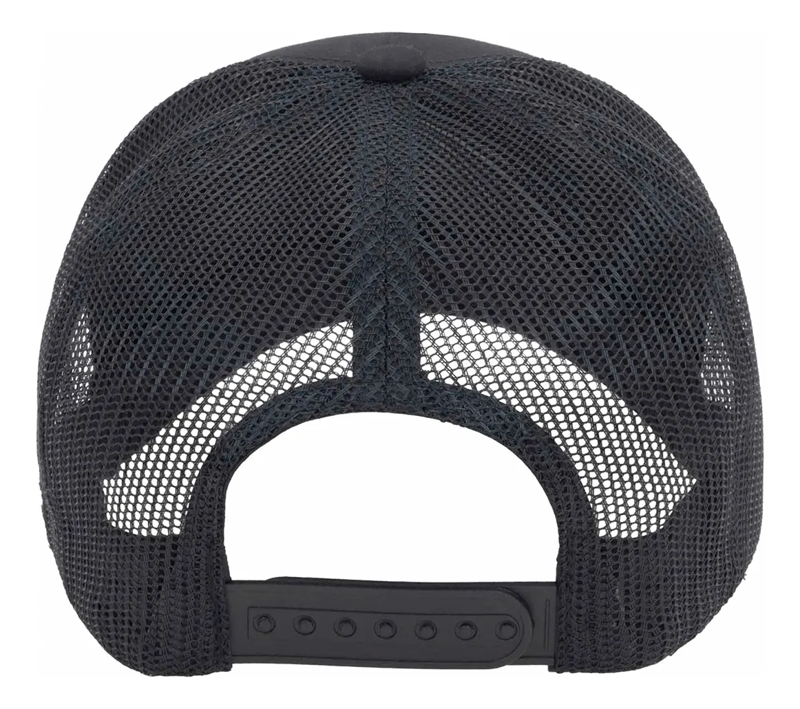 Boné São Paulo Escudo Trucker Aba Curva Supercap Original Preto Lisa U - Imagem 2