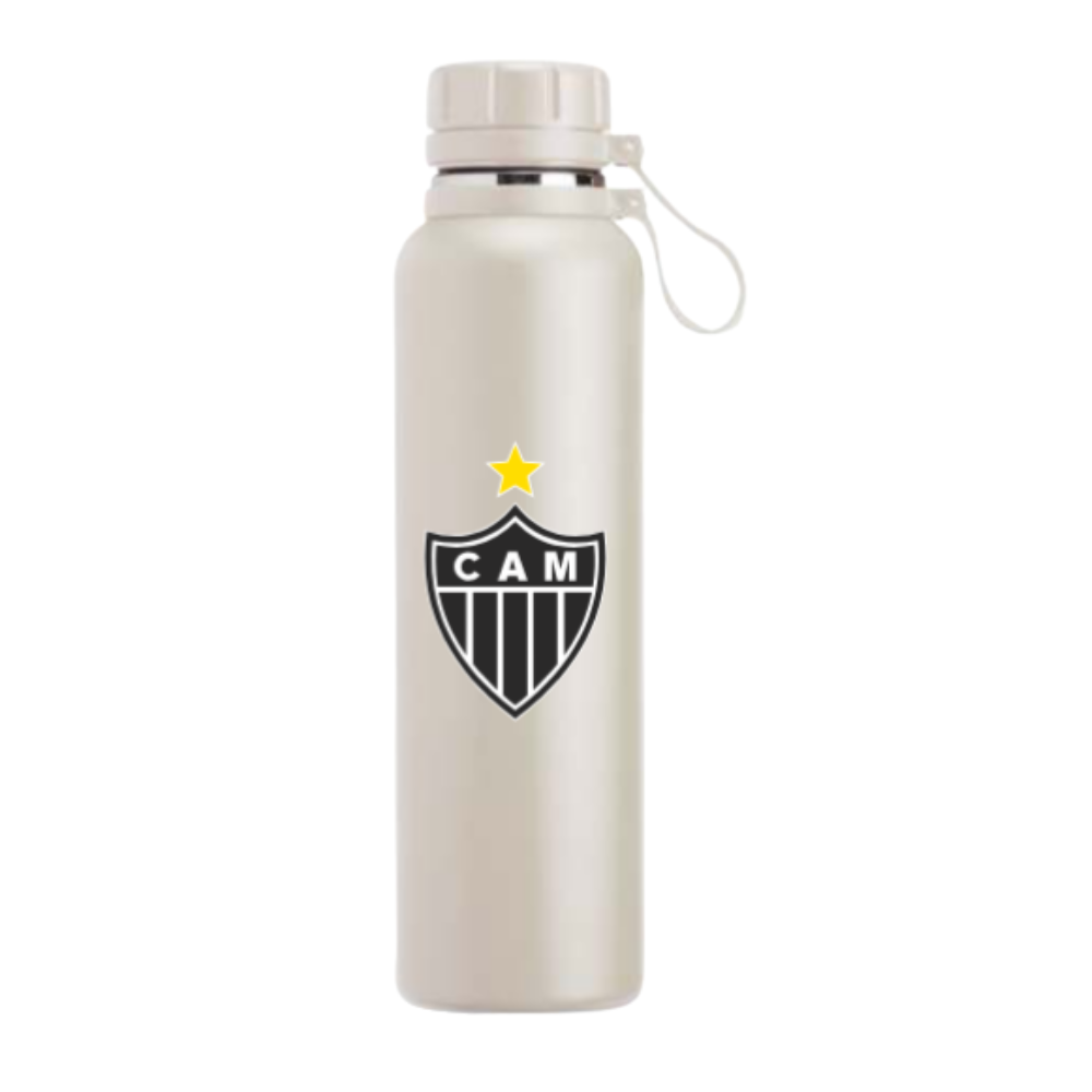 Garrafa Térmica 1L Branca Escudo Atlético Mineiro