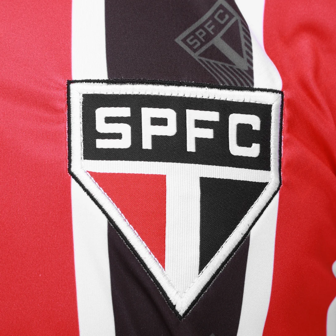 Camiseta São Paulo 1994 Listrada Masculina Vermelho e Preto - Image 3