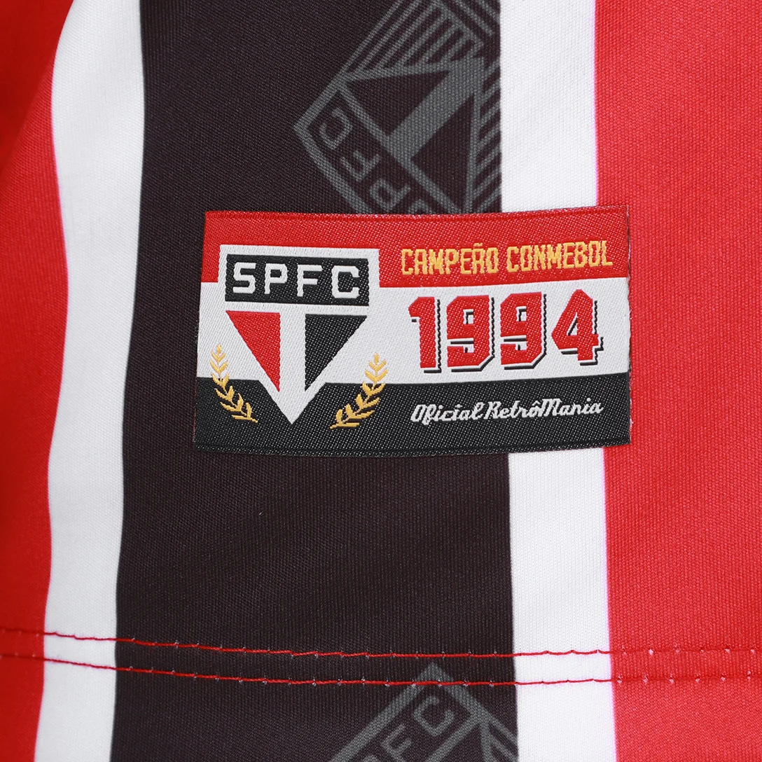 Camiseta São Paulo 1994 Listrada Masculina Vermelho e Preto - Image 4