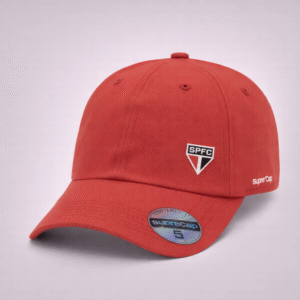 Boné São Paulo Bordado Aba Curva Vermelho