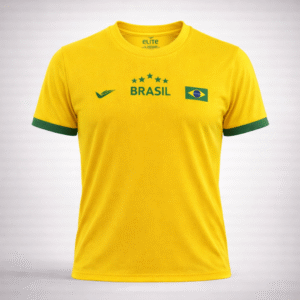Camisa Brasil Amarela Gola Careca Masculina