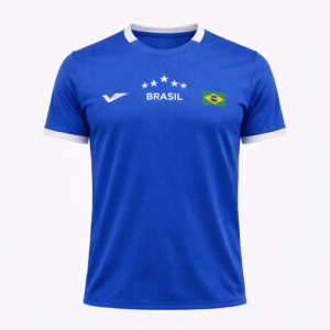 Camisa Brasil Royal Branco Gola Careca Masculina