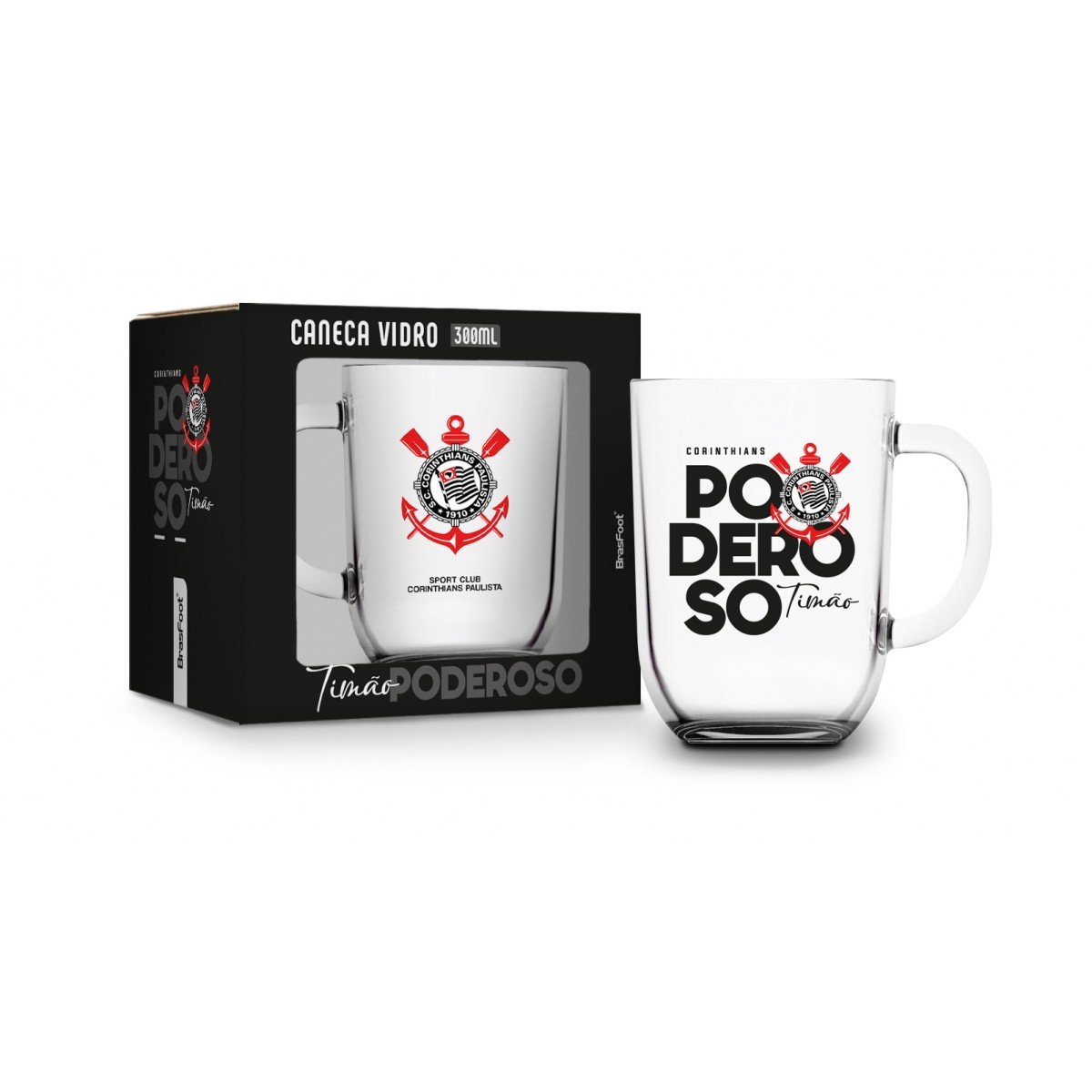 Caneca de Vidro Toronto Corinthians 300 ml