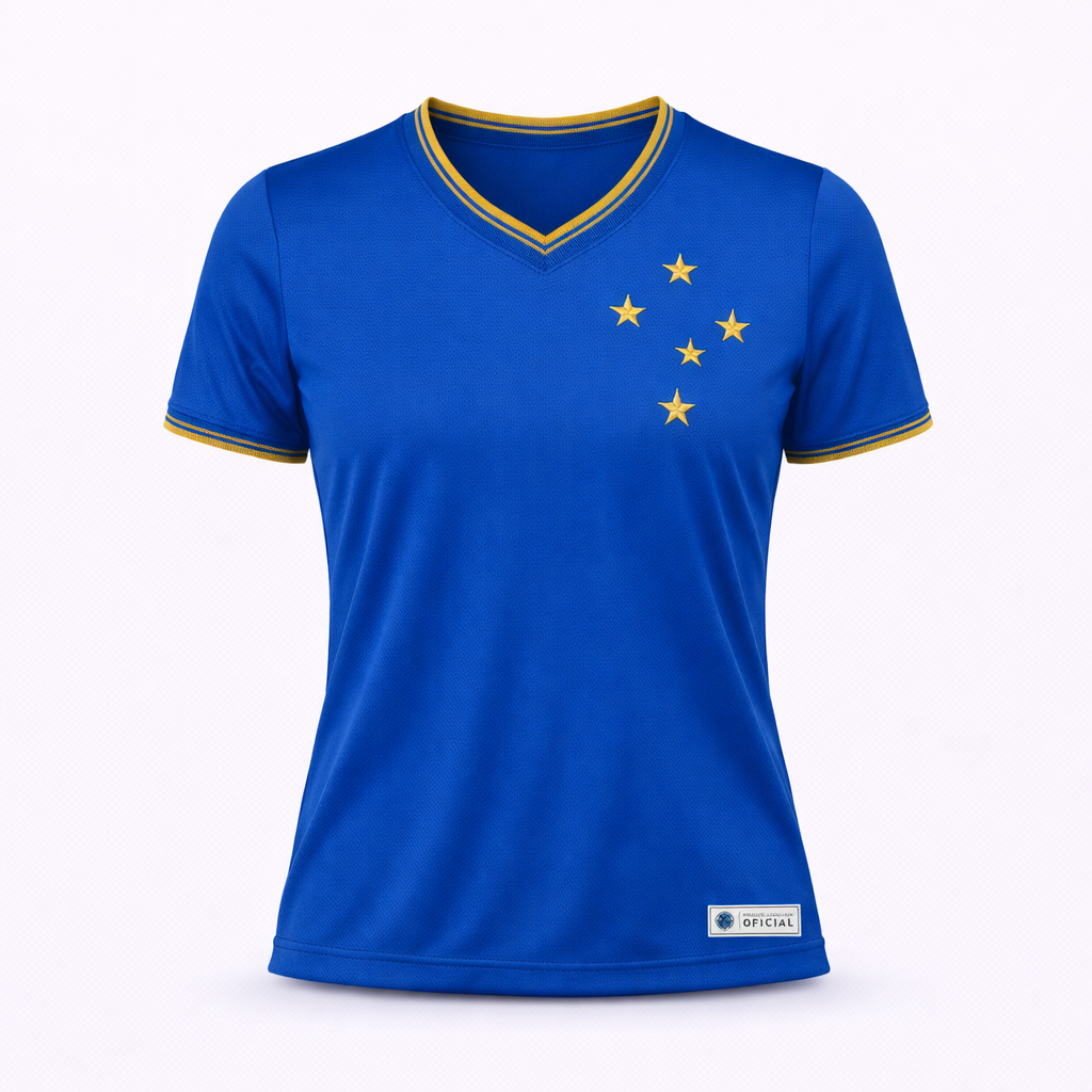 Camisa Cruzeiro Dry Azul Feminina