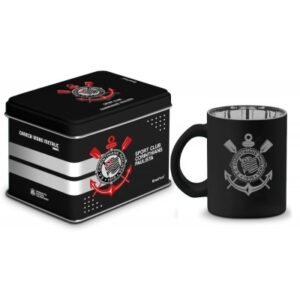 CANECA VIDRO DIAMOND METALIC LATA TIMES - CORINTHIANS
