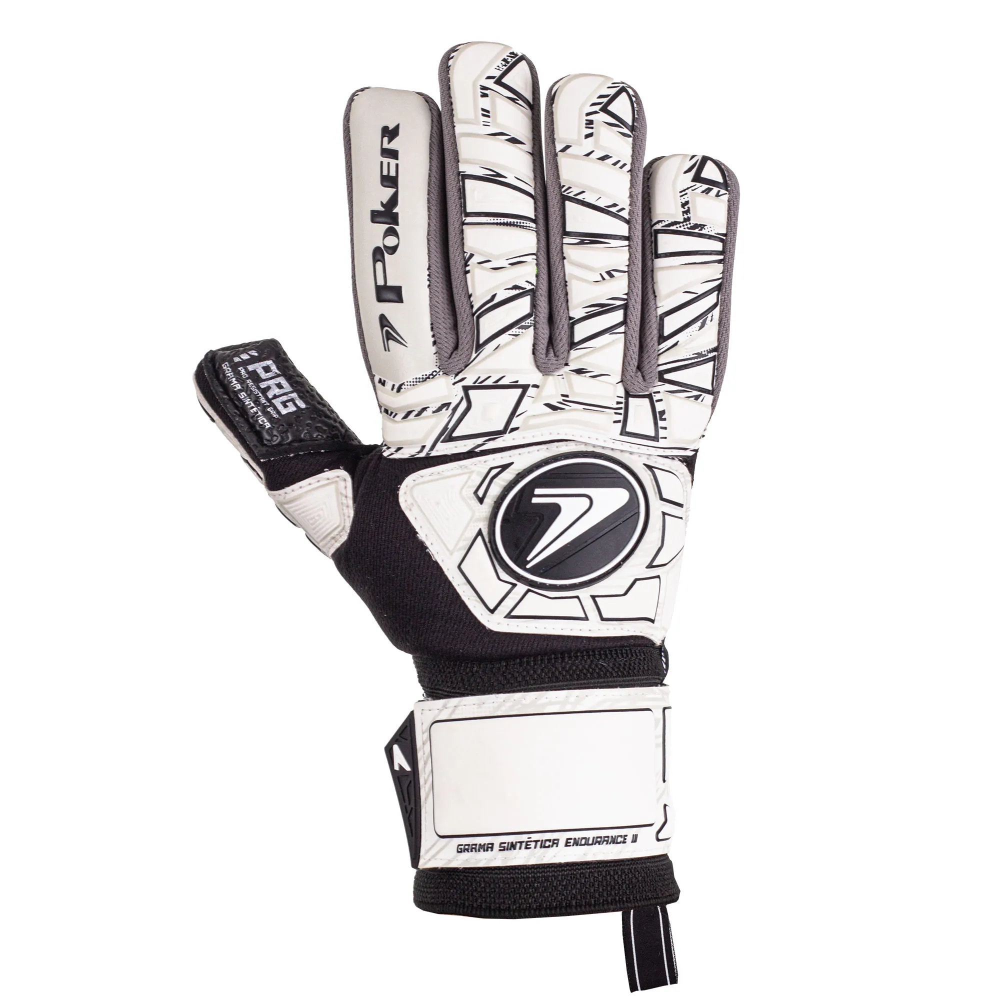 Luva de Goleiro Profissional Poker Endurance III para Grama Sintética Branca - Imagem 3