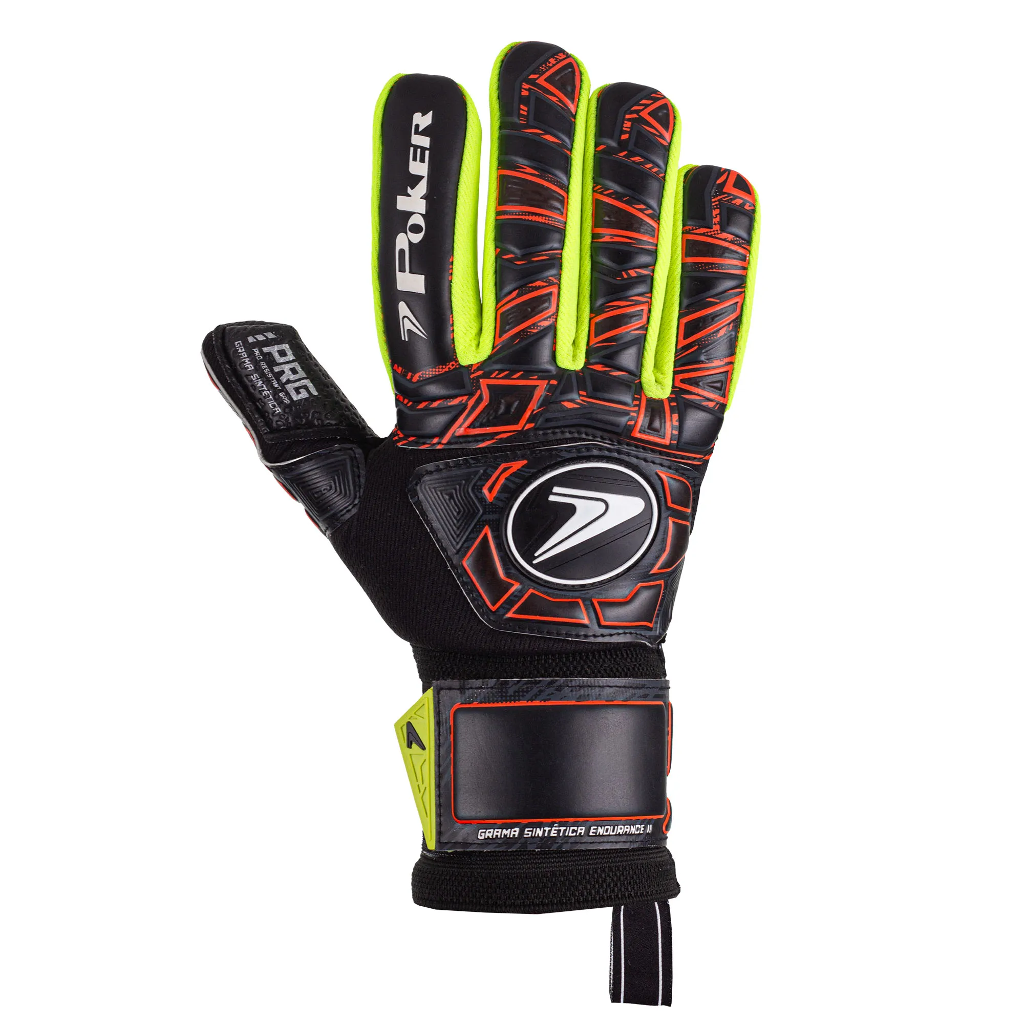 Luva de Goleiro Profissional Poker Endurance III para Grama Sintética Preta - Imagem 3