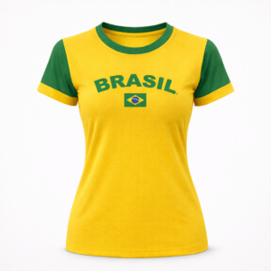 Camisa Brasil Amarela Dengo Braziline Feminina
