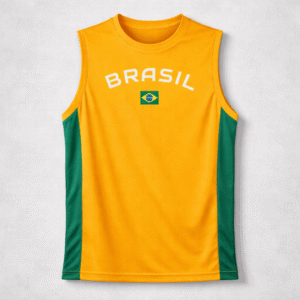 Camisa Regata Brasil Amarela Brisa Braziline Masculina