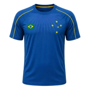 Camisa Cruzeiro Raglan Brasil Estrelas Azul  Masculino