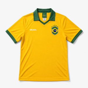Camisa Brasil Gola Polo Raglan Espelho Masculina