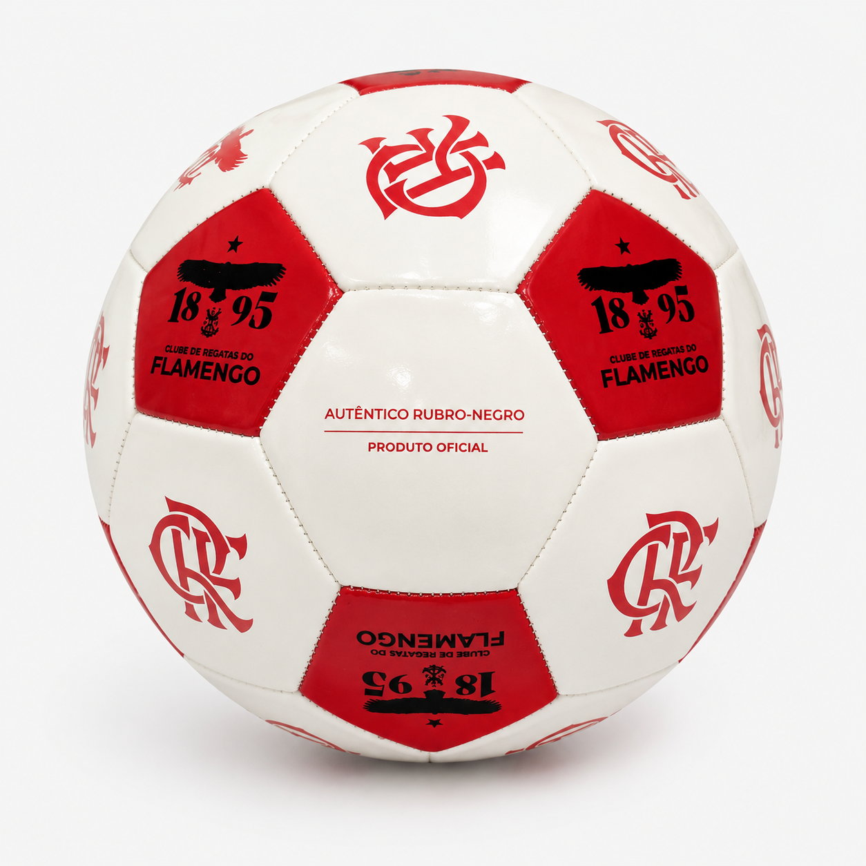 Bola Oficial Flamengo Branca e vermelha 1985