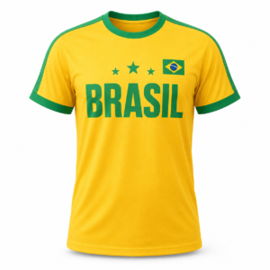 Camisa Brasil Amarela Retromania 2 Listras Bra2522