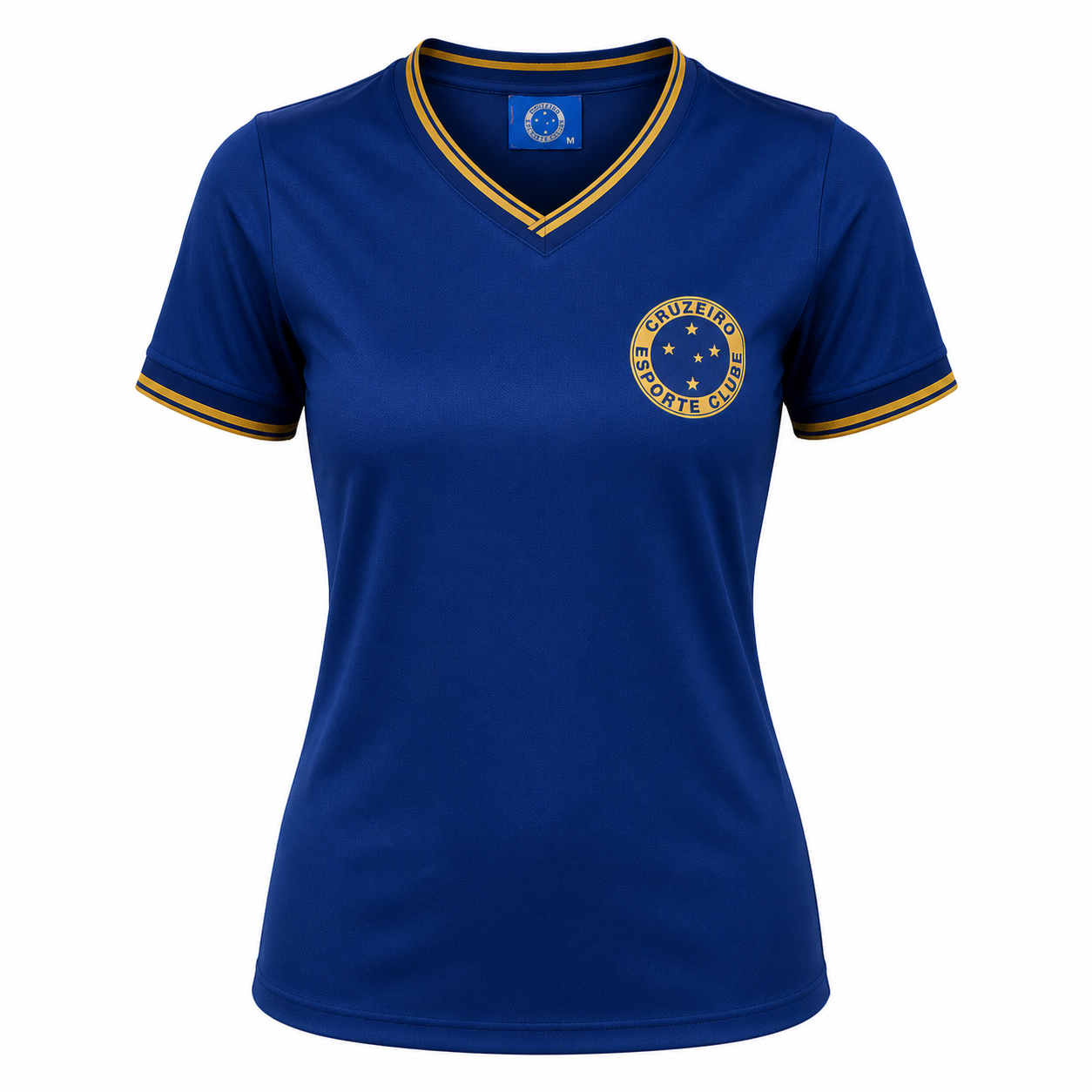 Camisa Cruzeiro Dry Azul Marinho Escudo Dourado Feminina