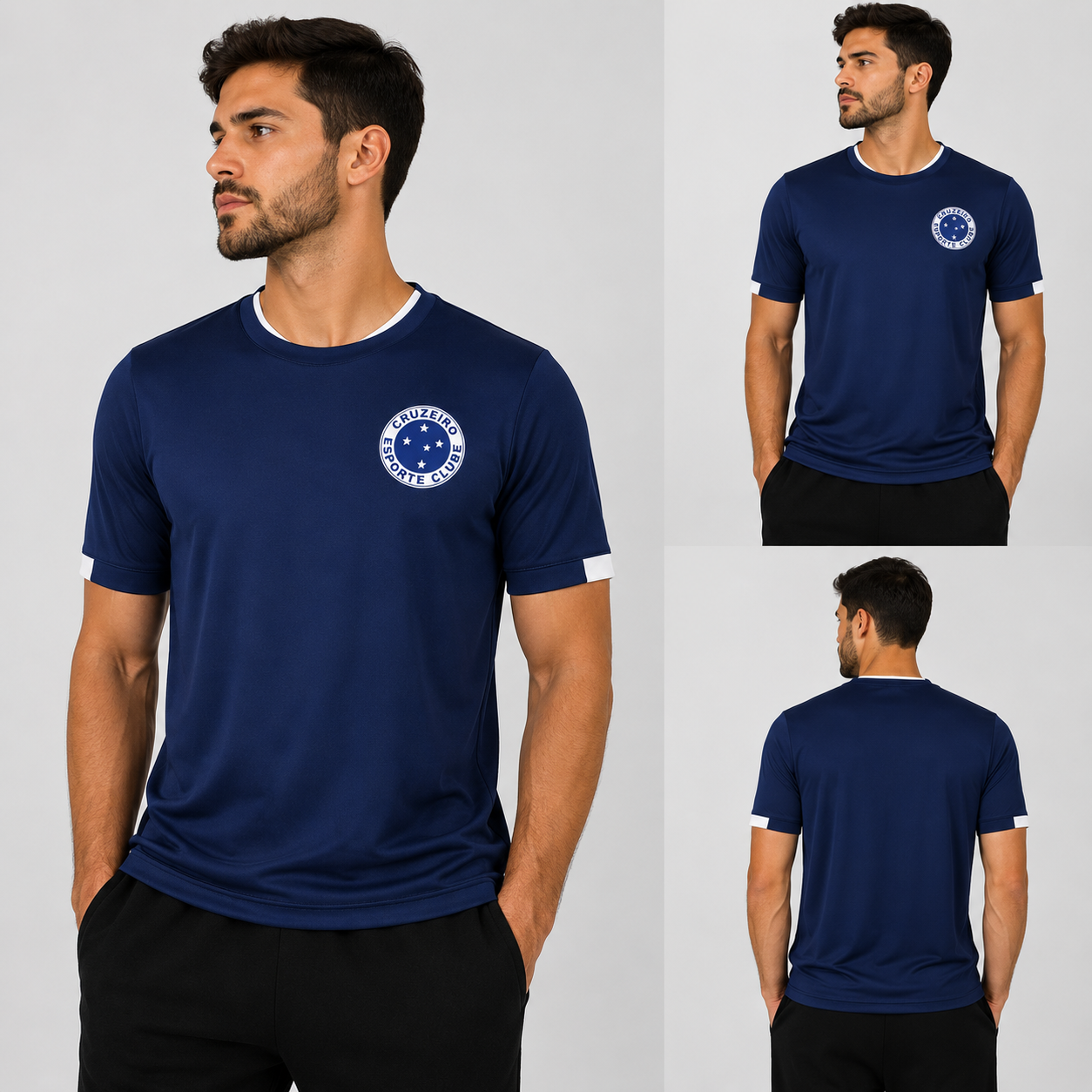 Camisa Cruzeiro Dry Azul Marinho Escudo - Imagem 2