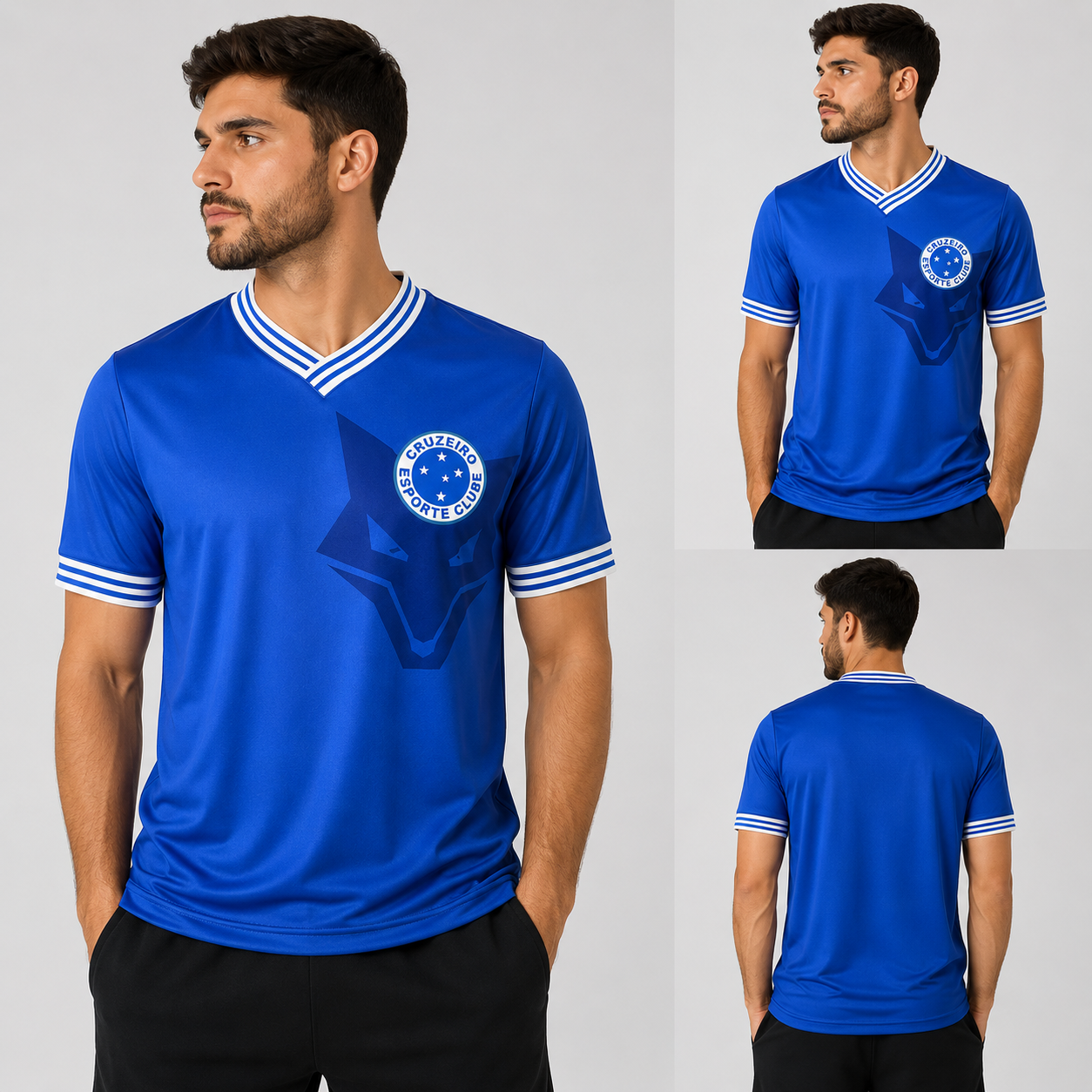 Camisa Cruzeiro Dry Azul Escudo Bordado - Imagem 2