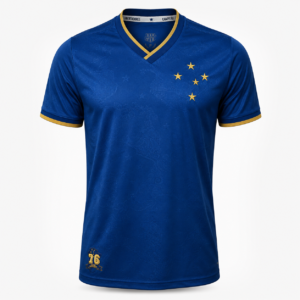 Camisa Cruzeiro Jacquard Gold 1976 Retrô Masculino