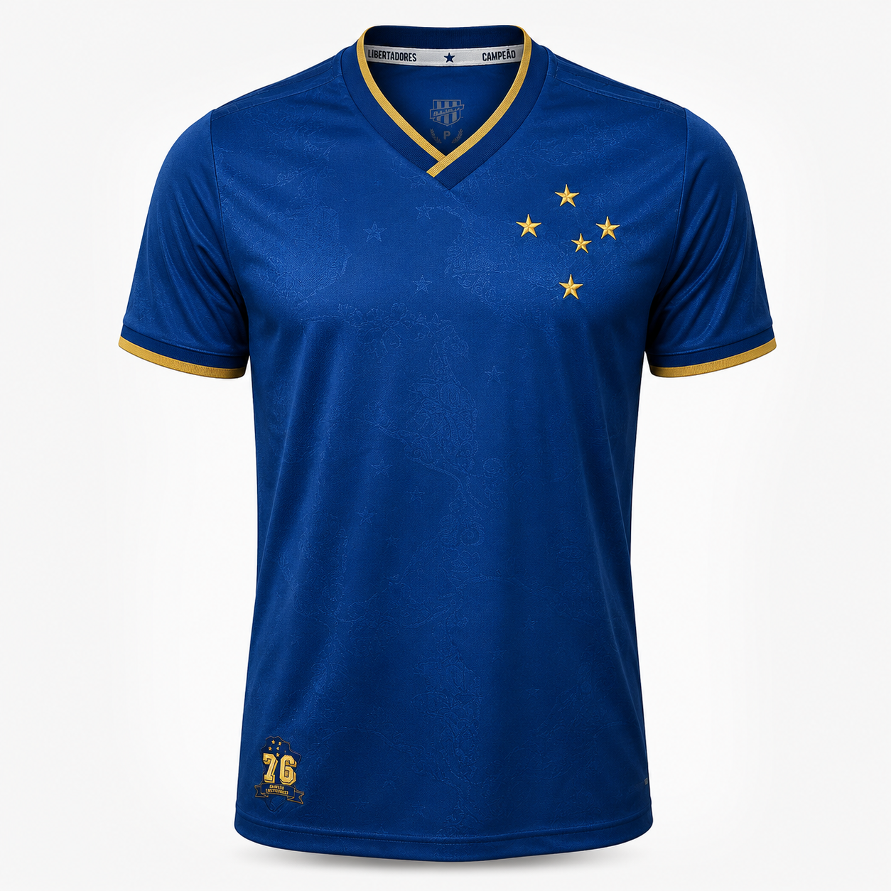 Camisa Cruzeiro Jacquard Gold 1976 Retrô Masculino
