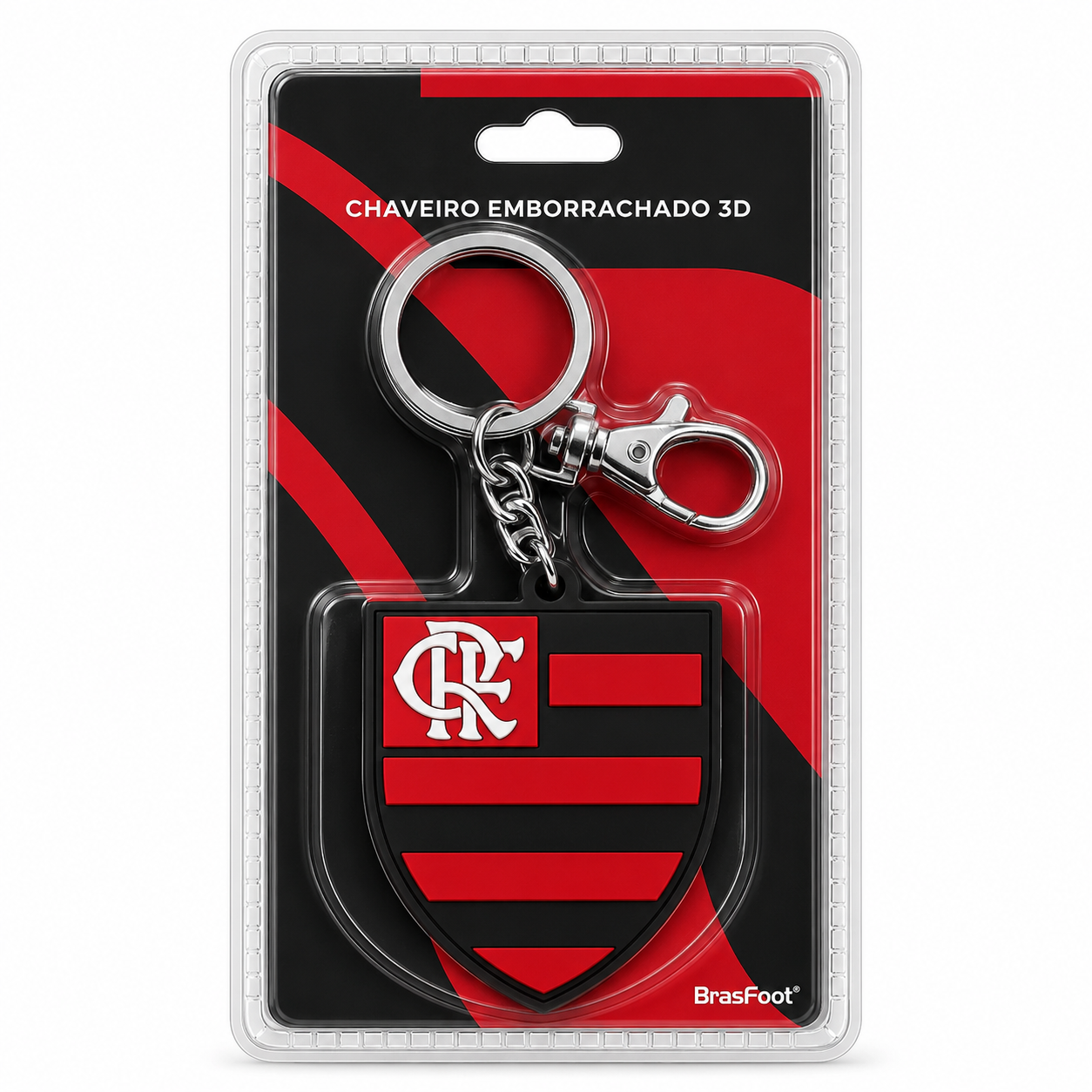 Chaveiro Oficial Escudo Flamengo 3d Time Emborrachado Mengão
