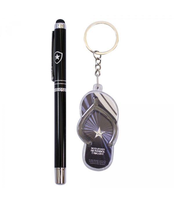 Kit Caneta Metal e Chaveiro Acrílico Botafogo