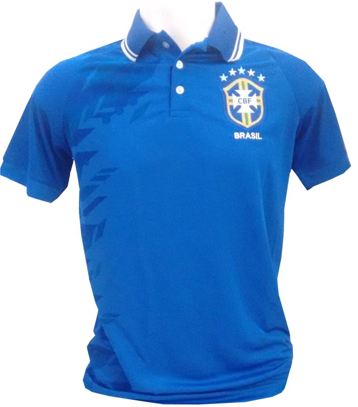 camisa brasil azul polo