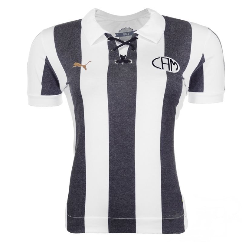 Camisa Puma Atlético Mineiro Retro 1916 Camisa Feminina Polo Puma Atletico Retro 1914 Preta Camarote Do Torcedor